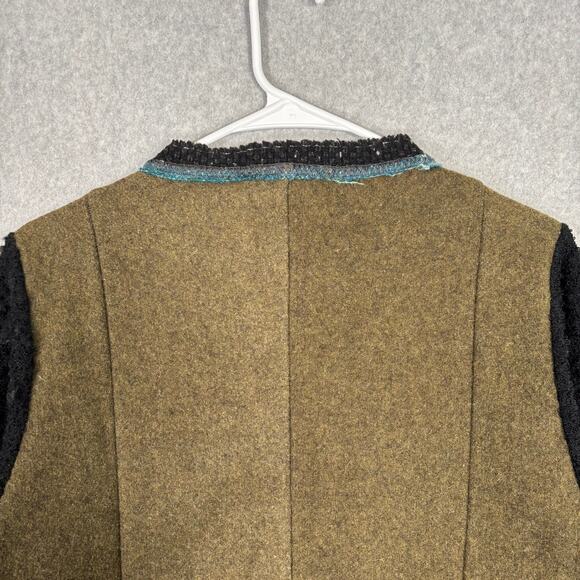 Artclothes Cardigan XS Boiled Felted Applique Fuzzy Patchwork Artsy Crafty Wear - Picture 15 of 16